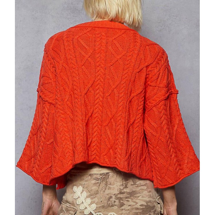 SWEATER ROJO TRENZADO