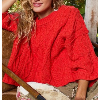 SWEATER ROJO TRENZADO