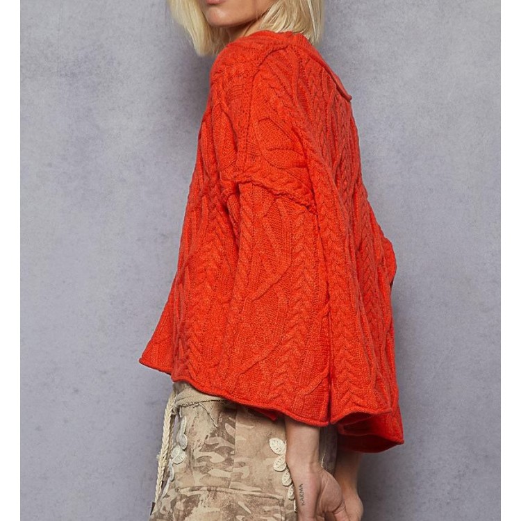 SWEATER ROJO TRENZADO