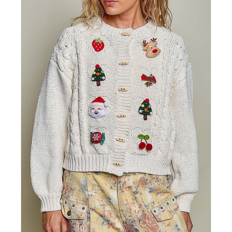 SWEATER CREMA NAVIDEÑO