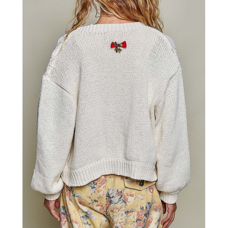SWEATER CREMA NAVIDEÑO