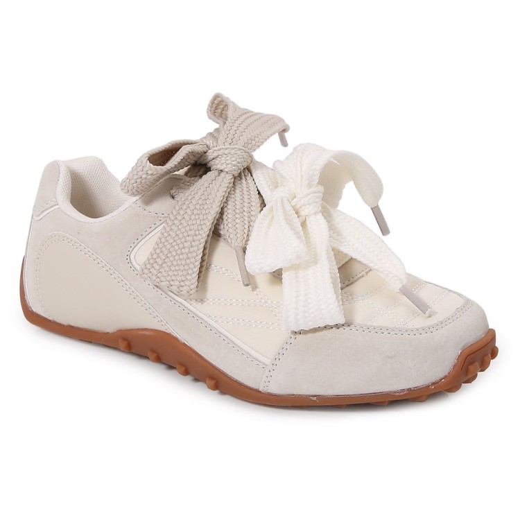 TENIS DOBLE MOÑO CREMA 