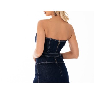 TOP DENIM STRPLESS