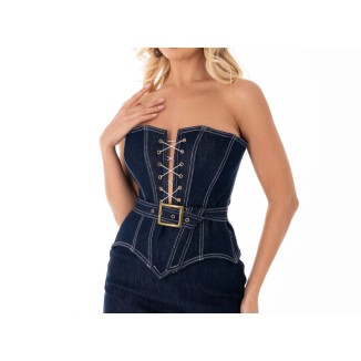 TOP DENIM STRPLESS