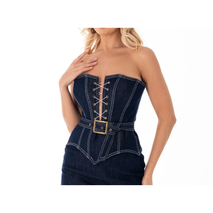 TOP DENIM STRPLESS