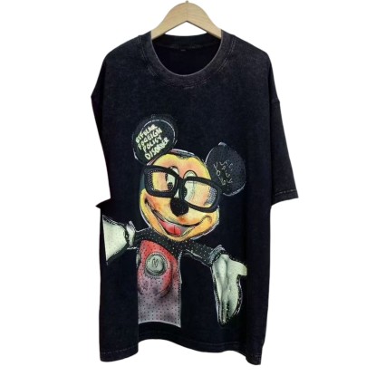 TSHIRT NEGRA MICKEY LENTES