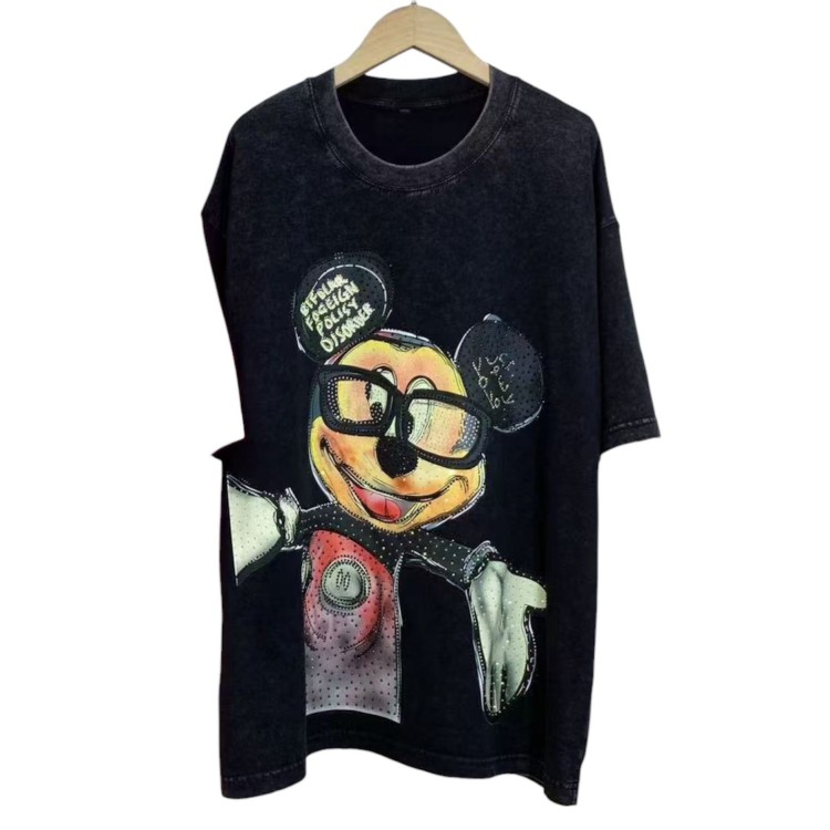 TSHIRT NEGRA MICKEY LENTES