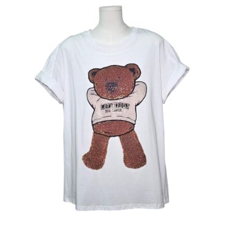 TSHIRT BLANCA OSO CAFÉ