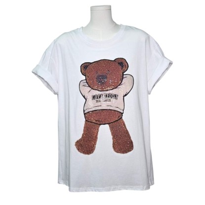 TSHIRT BLANCA OSO CAFÉ