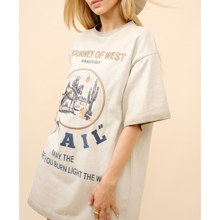 TSHIRT DRESS BEIGE JINETE