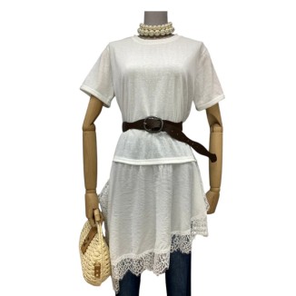 TSHIRT BLANCA LENCERO