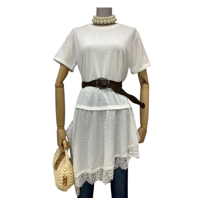 TSHIRT BLANCA LENCERO