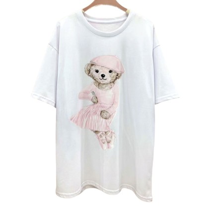 TSHIRT BLANCA OSITO ROSA