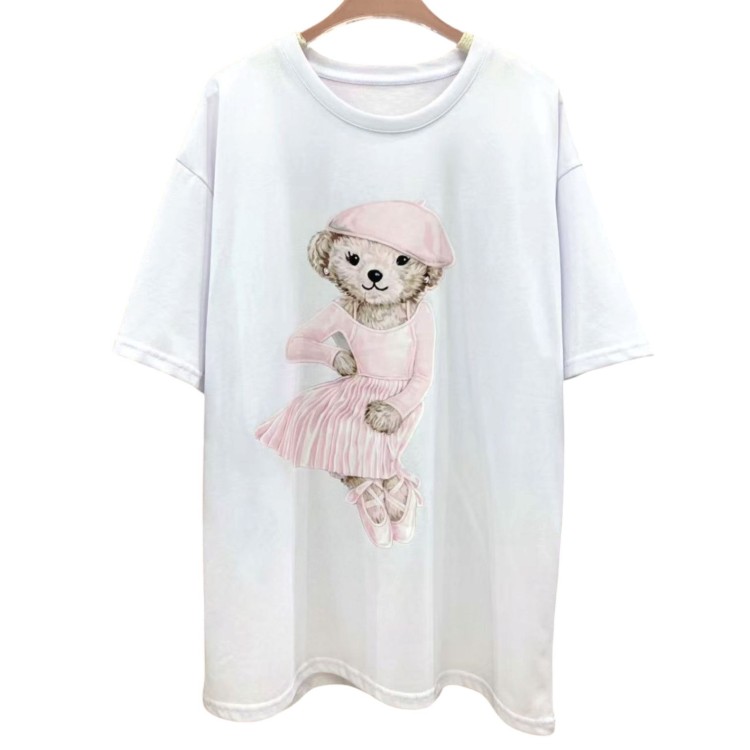 TSHIRT BLANCA OSITO ROSA