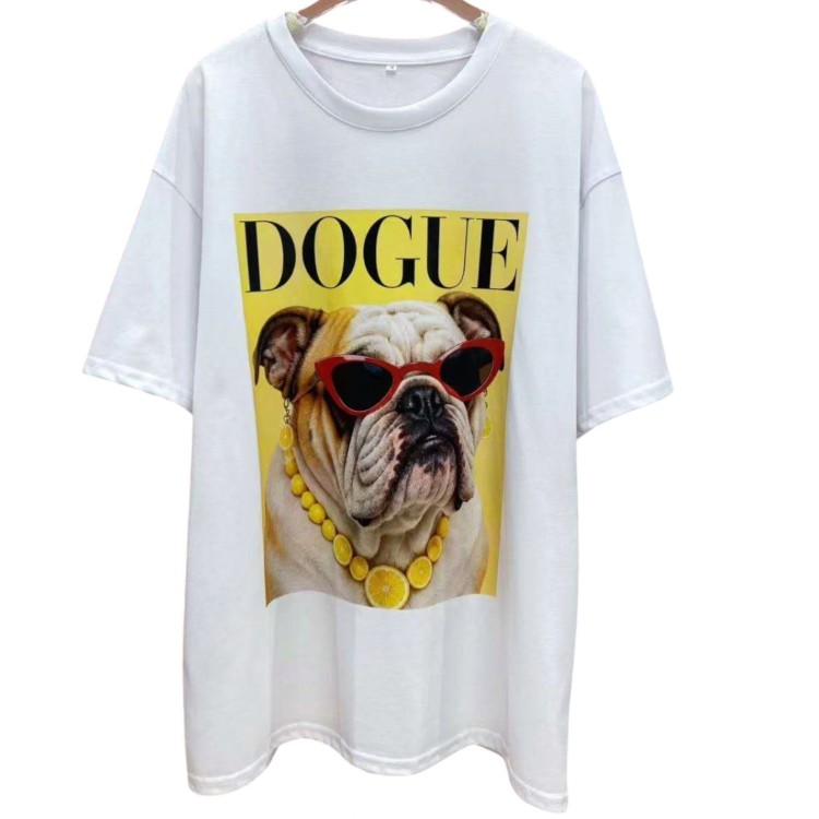 TSHIRT BLANCA PERRO DOGUE
