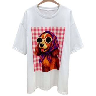 TSHIRT PERRO LENTE REDONDE AZUL ROJO