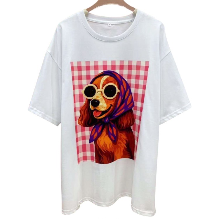 TSHIRT PERRO LENTE REDONDE AZUL ROJO