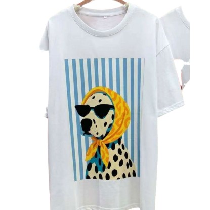TSHIRT AZUL PERRO DALMATA