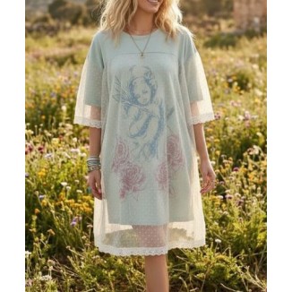 TSHIRT VERDE DRESS ANGEL ENCAJE