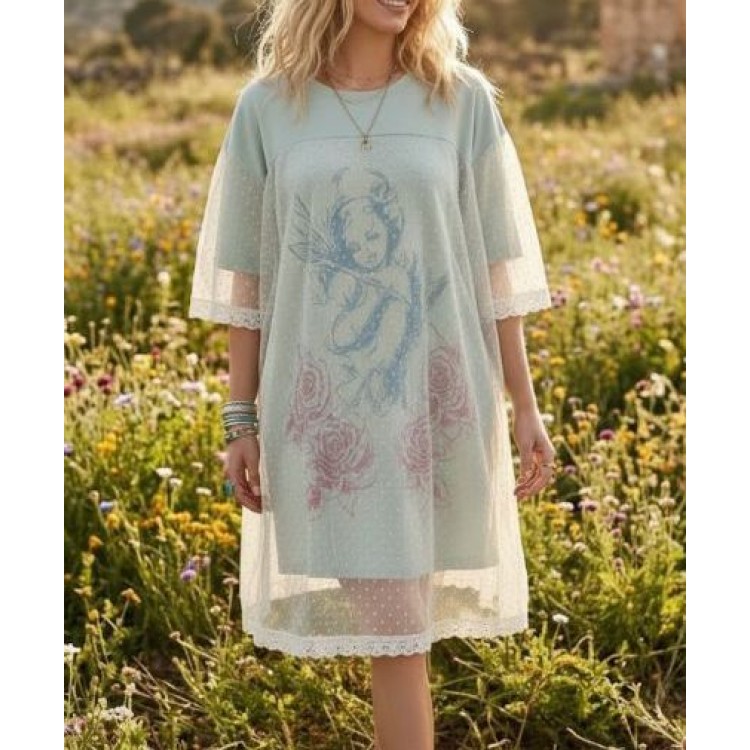 TSHIRT VERDE DRESS ANGEL ENCAJE