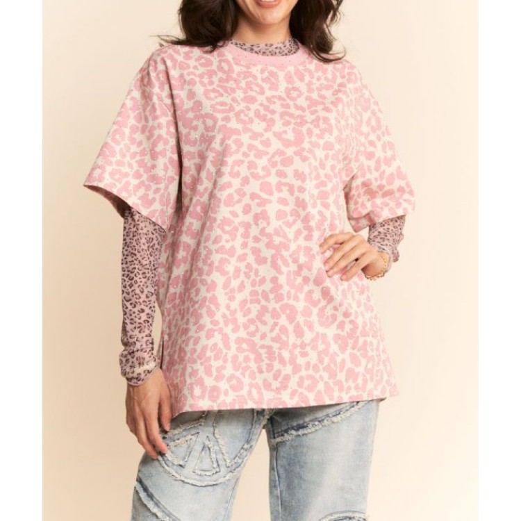 TSHIRT LEO CRISTAL ROSA