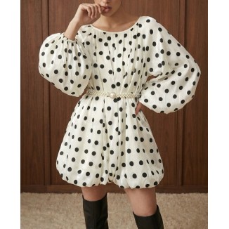 VESTIDO BLANCO POLKA GLOBO