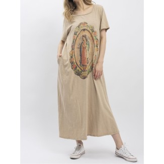 VESTIDO VIRGEN LARGO BEIGE