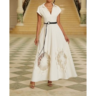 VESTIDO BLANCO CORTE LAZER