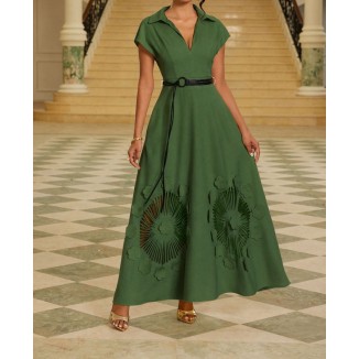 VESTIDO VERDE CORTE LAZER