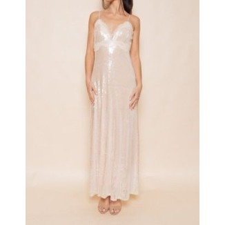 VESTIDO IVORY LENTEJUELA LARGO