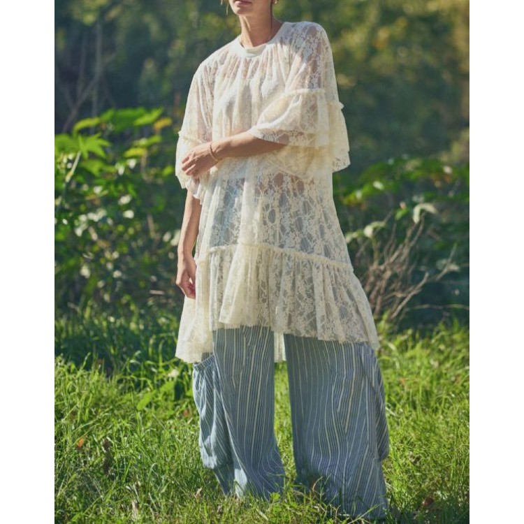 VESTIDO ENCAJE CREMA