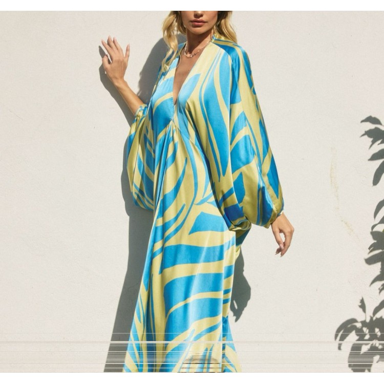 VESTIDO OVER VERDE AZUL