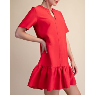 VESTIDO CORTO ROJO OLAN