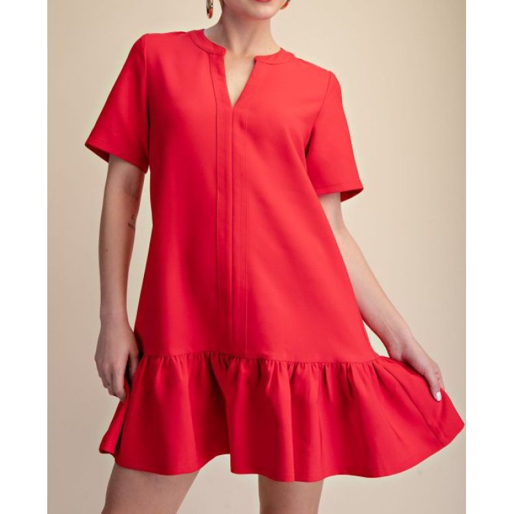 VESTIDO CORTO ROJO OLAN
