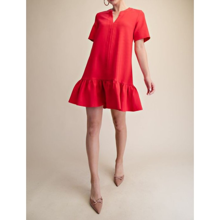 VESTIDO CORTO ROJO OLAN