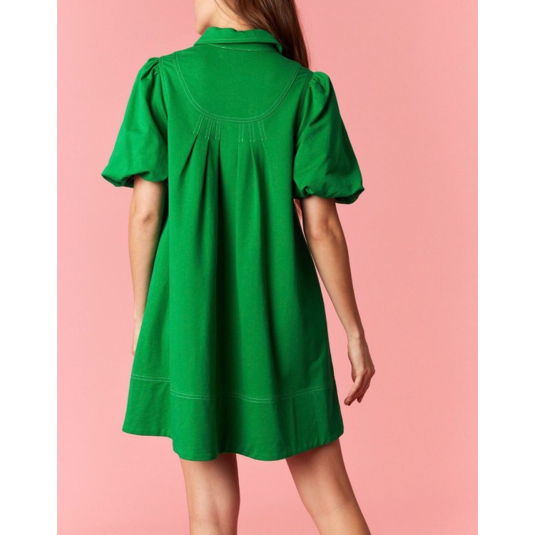 VESTIDO VERDE FLOJO CORTO