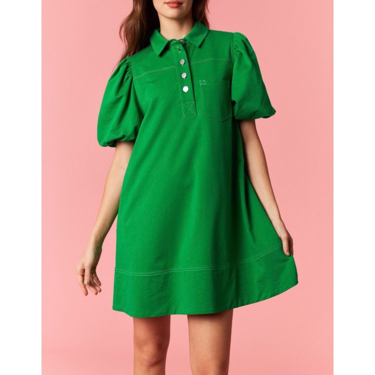 VESTIDO VERDE FLOJO CORTO