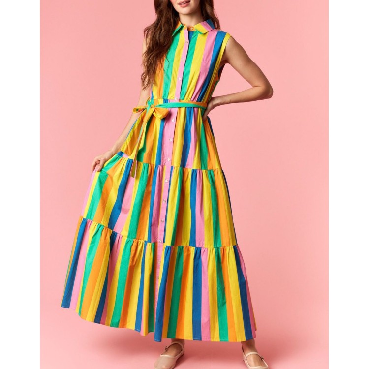 VESTIDO AMARILLO MULTI RAYAS