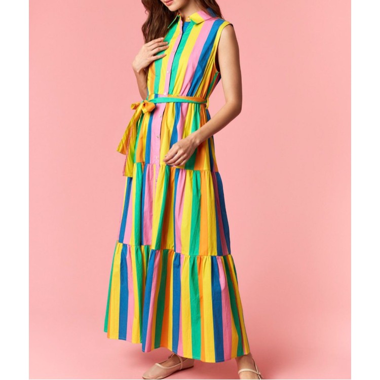 VESTIDO AMARILLO MULTI RAYAS