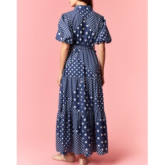 VESTIDO NAVY MAXI POLKA