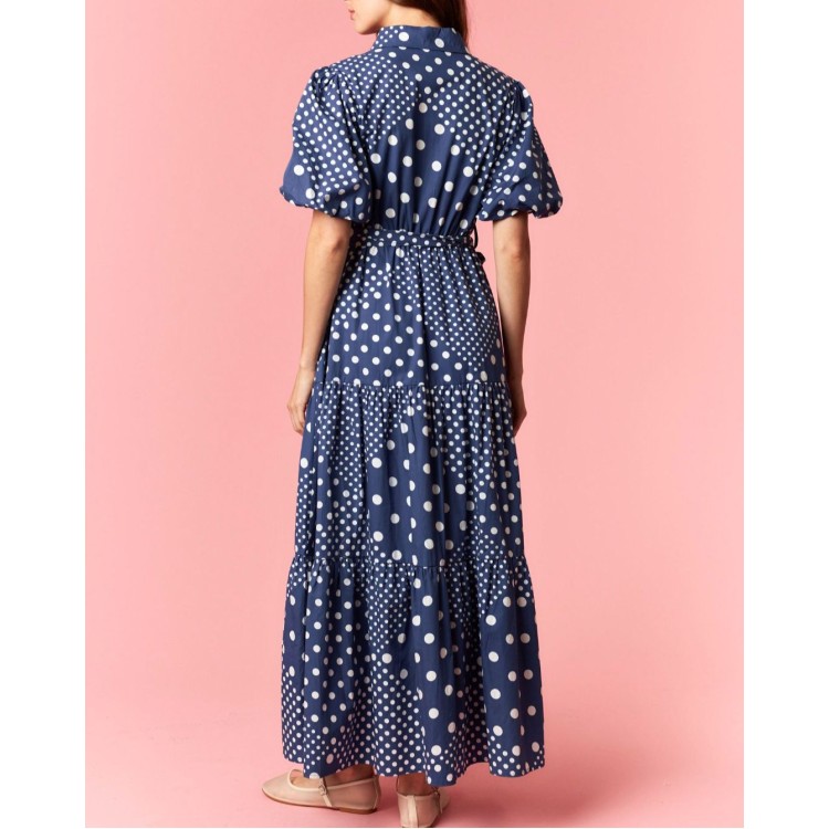 VESTIDO NAVY MAXI POLKA