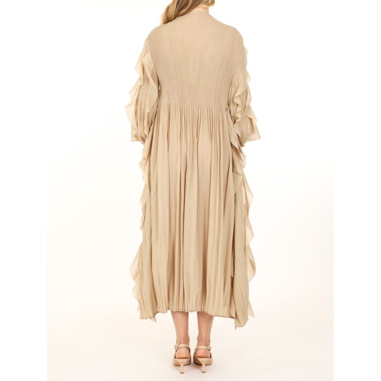 VESTIDO 3/4 MANGA OLANES BEIGE