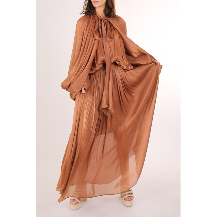 VESTIDO LARGO COFFE MAXI VUELOS