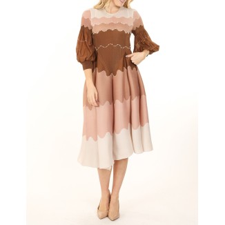 VESTIDO DIFUMINADO CAJETAS 3/4