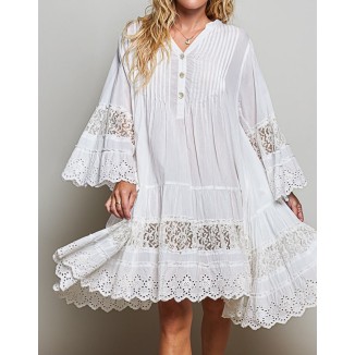VESTIDO BLANCO CORTO BOHO