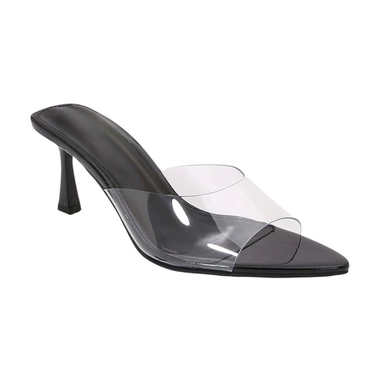 ZAPATILLA TRANSPARENTE BAJA NEGRA