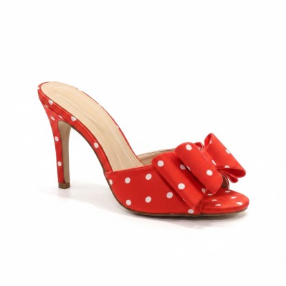 ZAPATILLA ROJA POLKA MOÑO